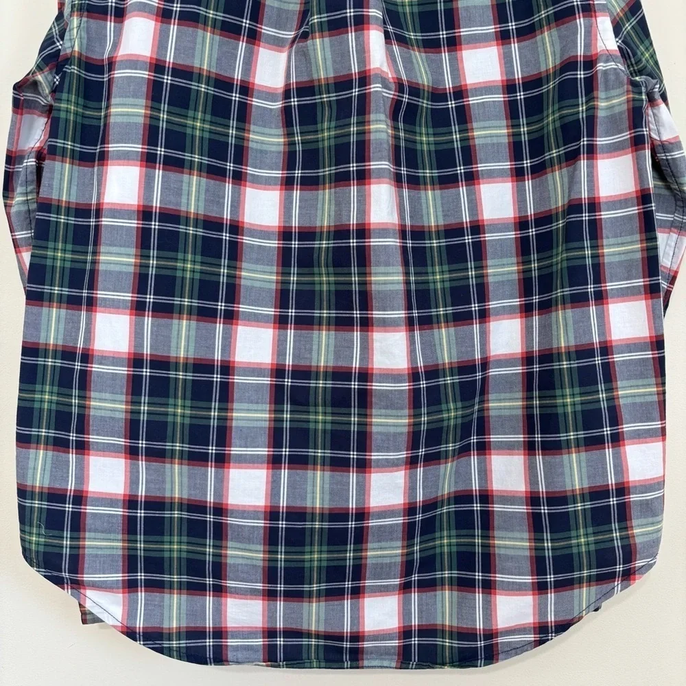 Ralph Lauren Boys Navy White Plaid Long Sleeve Button Down Classic Shirt M